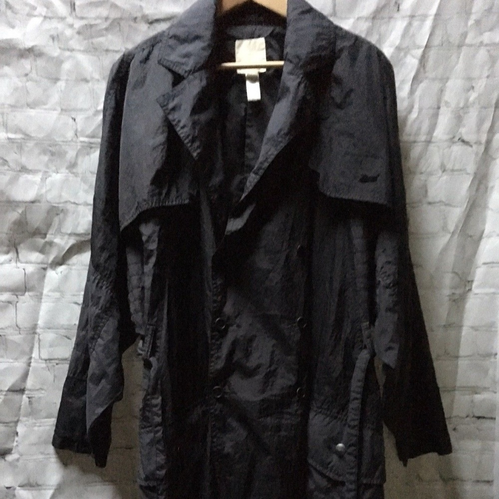 Diesel Oversized Trench Coat Navy Blue Nylon